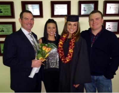 Corri Zimmer with her father Mike Zimmer and siblings Adam and Marki Zimmer at her graduation
